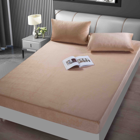 HUSE DE PAT - Husă de Pat cu Elastic din Catifea + 2 Fețe de Pernă, Moale și Elegantă