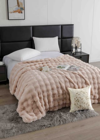 Pătură Cocolino Premium cu Blăniță de Iepure – Moale și Călduroasă, 200x230 cm