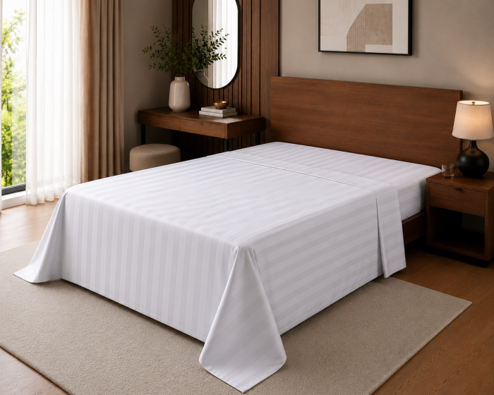 Cearsaf pat damasc satinat pentru hotel [2]