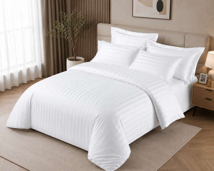 Cearsaf pat damasc satinat pentru hotel [3]