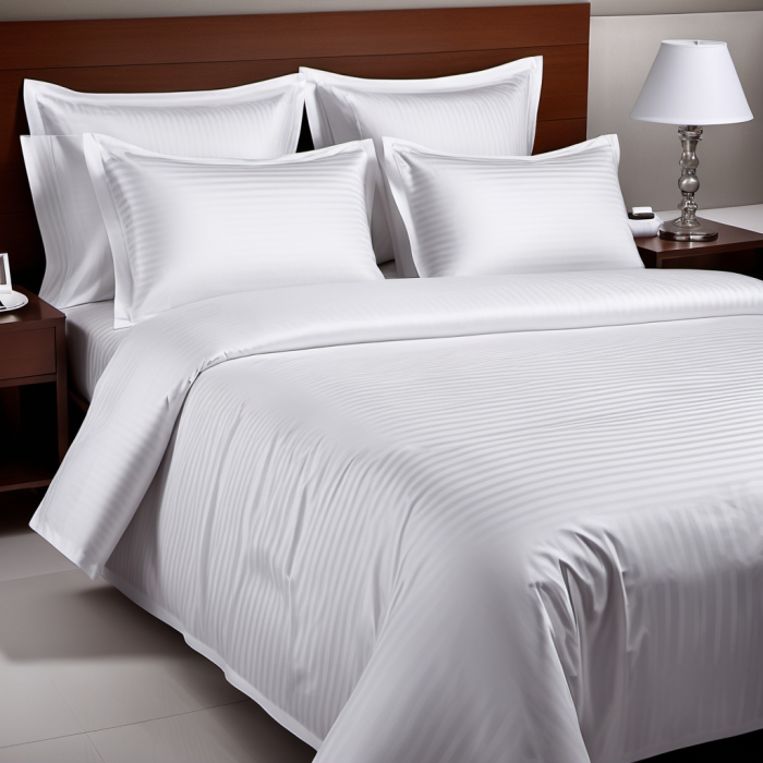 Cearsaf pat damasc satinat pentru hotel [2]