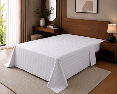 Cearsaf pat damasc satinat pentru hotel [1]