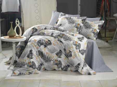 Lenjerii home - deco - Lenjerie de pat bumbac color cu imprimeu