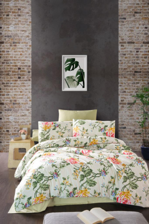 Lenjerii home - deco - Lenjerie de pat bumbac color cu imprimeu