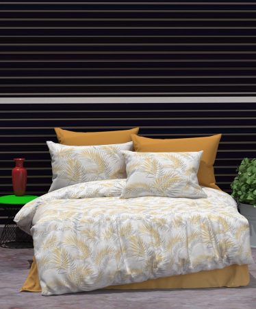 Lenjerii home - deco - Lenjerie de pat bumbac color cu imprimeu