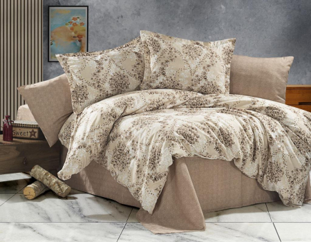 Lenjerii home - deco - Lenjerie de pat bumbac color cu imprimeu