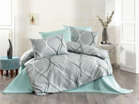 Lenjerii home - deco - Lenjerie de pat bumbac color cu imprimeu