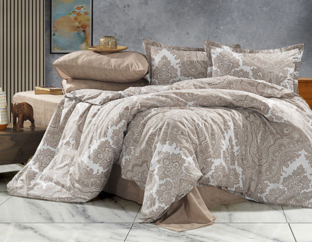 Lenjerii home - deco - Lenjerie de pat bumbac color cu imprimeu