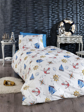 HOME & DECO - Lenjerie de pat bumbac color cu imprimeu