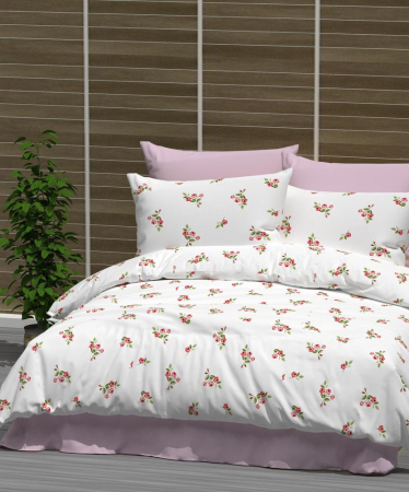 Lenjerii home - deco - Lenjerie de pat bumbac color cu imprimeu