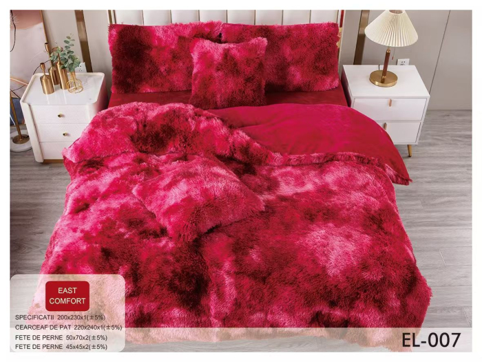 Lenjerie de pat Cocolino 4 piese Fluffy,Super pufoase,Ciclam degrade-GB14 [1]