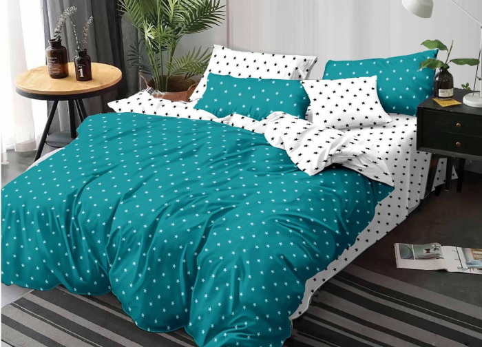 Lenjerie de pat Finet Pucioasa 6,Alb/Verde cu STELUTE-R269 [1]