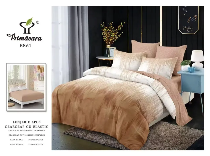 Lenjerii de pat Finet 6 piese cu Elastic-FEL185 [1]