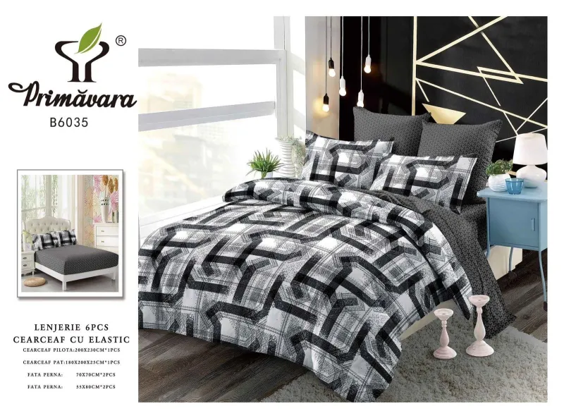 Lenjerii de pat Finet 6 piese cu Elastic-FEL186 [1]