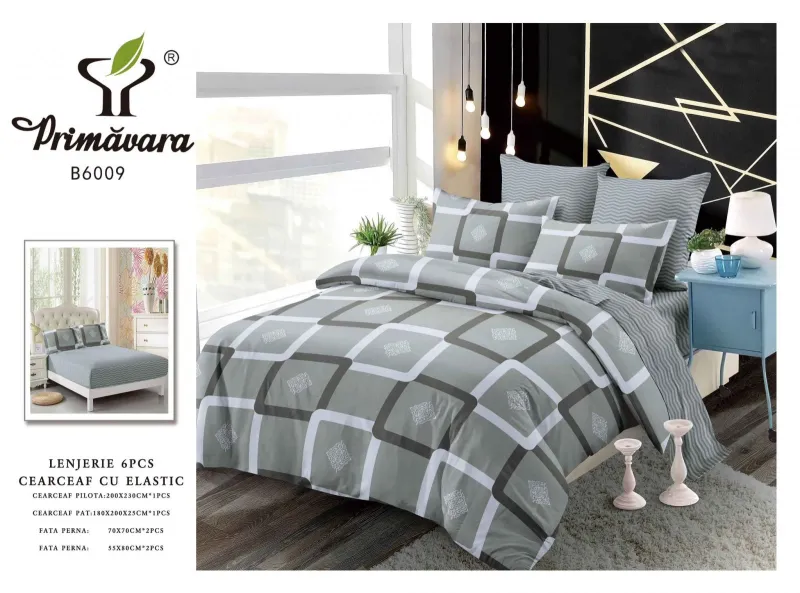 Lenjerii de pat Finet 6 piese cu Elastic-FEL192 [1]