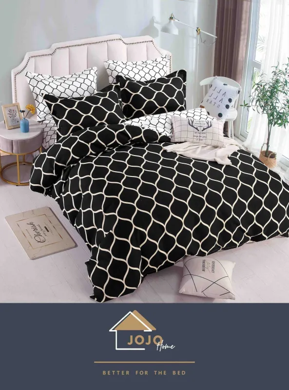 Lenjerii de pat Finet 6 piese cu Elastic,Pat dublu-FJE70 [1]