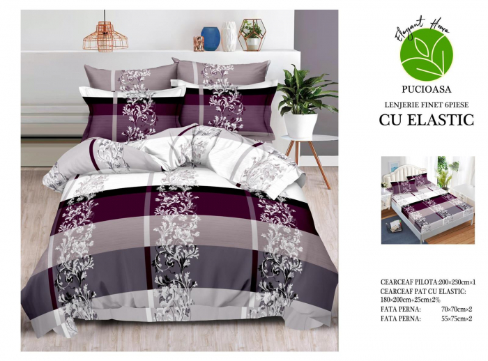 Lenjerii de pat Finet 6 piese cu Elastic-T106 [1]
