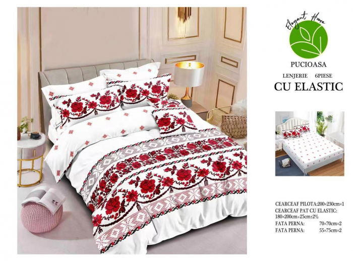 Lenjerii de pat Finet 6 piese cu Elastic-T196 [1]