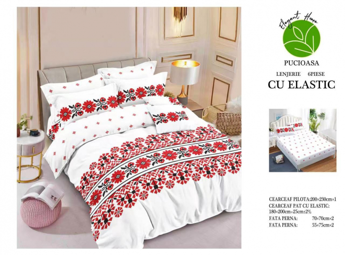 Lenjerii de pat Finet 6 piese cu Elastic-T197 [1]