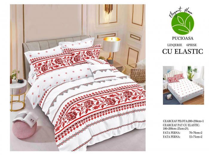 Lenjerii de pat Finet 6 piese cu Elastic-T199 [1]