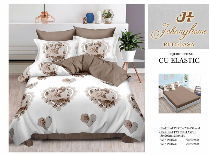Lenjerii de pat Finet 6 piese cu Elastic-T209 [1]