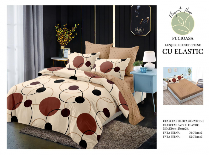 Lenjerii de pat Finet 6 piese cu Elastic-T48 [1]