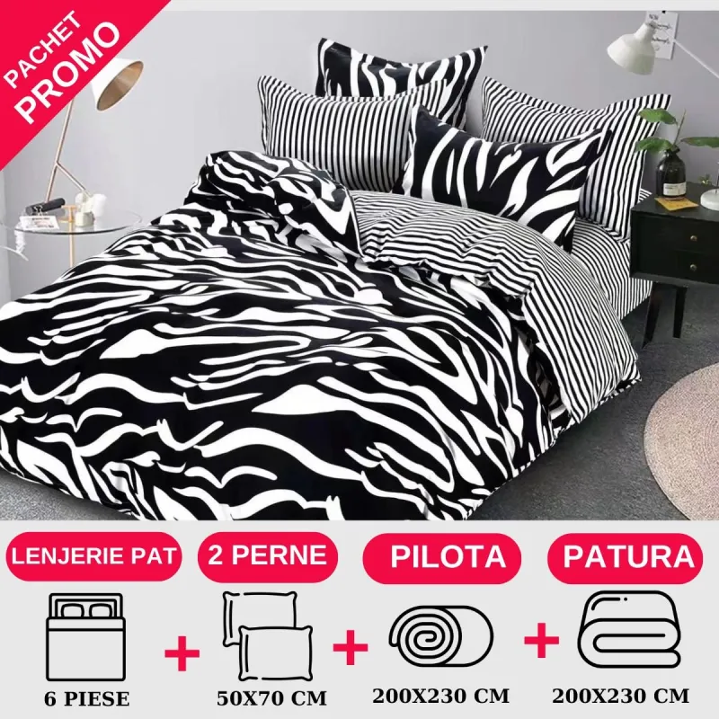 Pachet Promotional Lenjerie de pat finet 6 piese-JO142 [1]