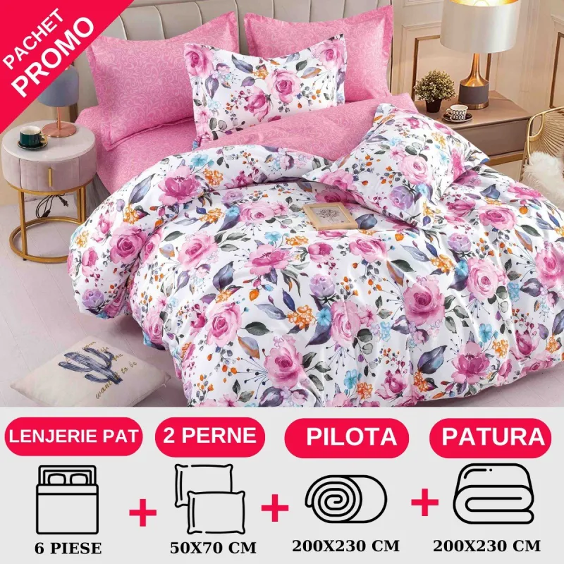Pachet Promotional Lenjerie de pat finet 6 piese-JO148 [1]