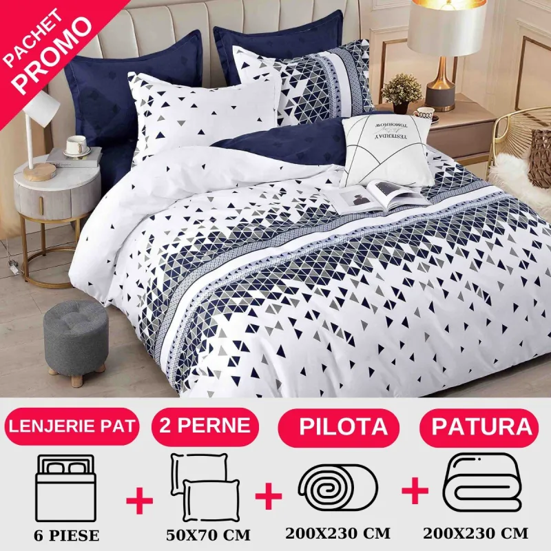 Pachet Promotional Lenjerie de pat finet 6 piese-JO149 [1]