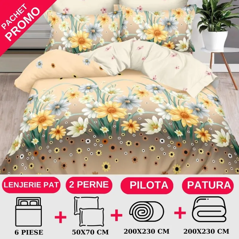 Pachet Promotional Lenjerie de pat finet 6 piese-JO159 [1]