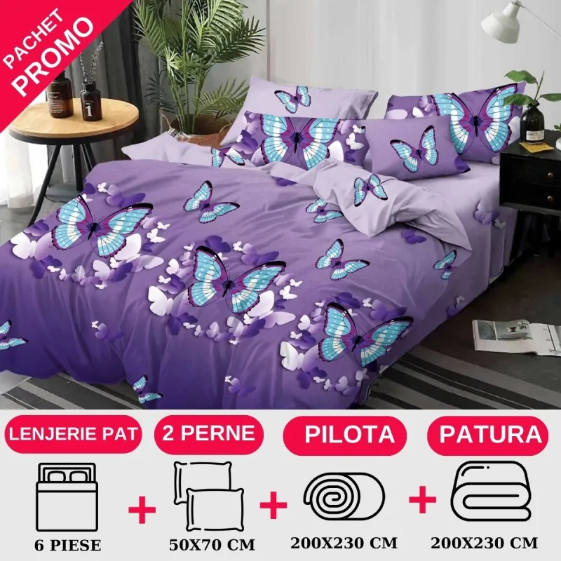 Pachet Promotional Lenjerie de pat finet 6 piese-JO35 [1]