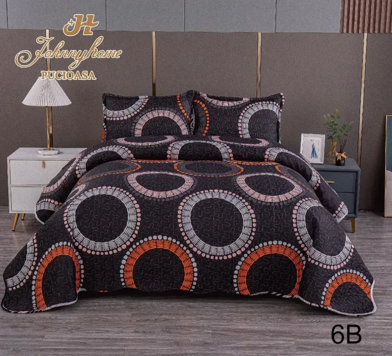 Cuvertura Pat dublu din Bumbac Satinat,3 piese-V6A [1]