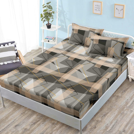 LICHIDARE STOC - Husa de pat din Finet cu Elastic 160x200 cm, albă cu bufnițe vesele și flori-W70