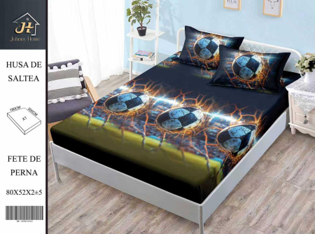 HUSE DE PAT - Husa de pat din Finet cu elastic+ 2 fete de perna 180x200 cm-HG296