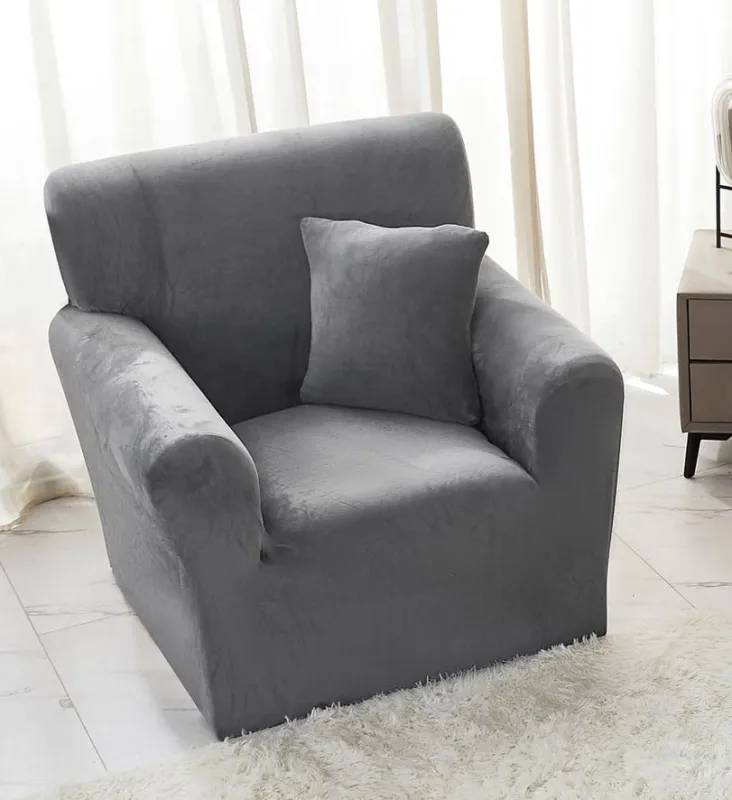 HUSE SCAUNE & CANAPELE - Husa Elastica pentru Fotoliu din Catifea cu brate-SK10