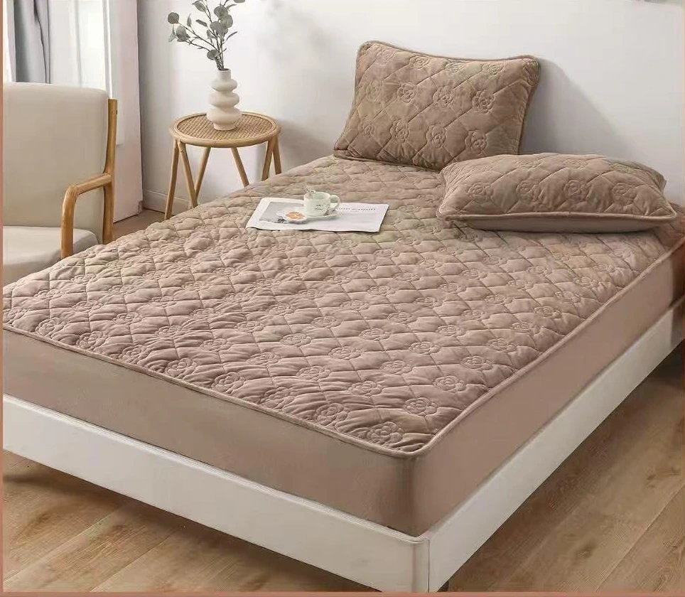 Huse Tip Topper 140x200 - Husă tip topper 140x200 cm, protecție matlasată crem-TT4