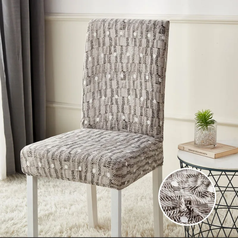 HUSE SCAUNE & CANAPELE - Huse de scaun universale cu elastic,Jojo,4buc.set Gri/Bej,Raisa-AC14