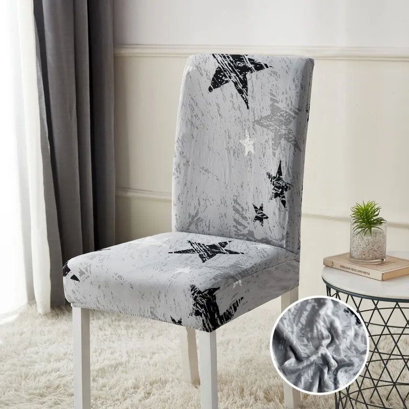 HUSE SCAUNE & CANAPELE - Huse de scaun universale cu elastic,Jojo,4buc.set-Gri/Stelute-AC4