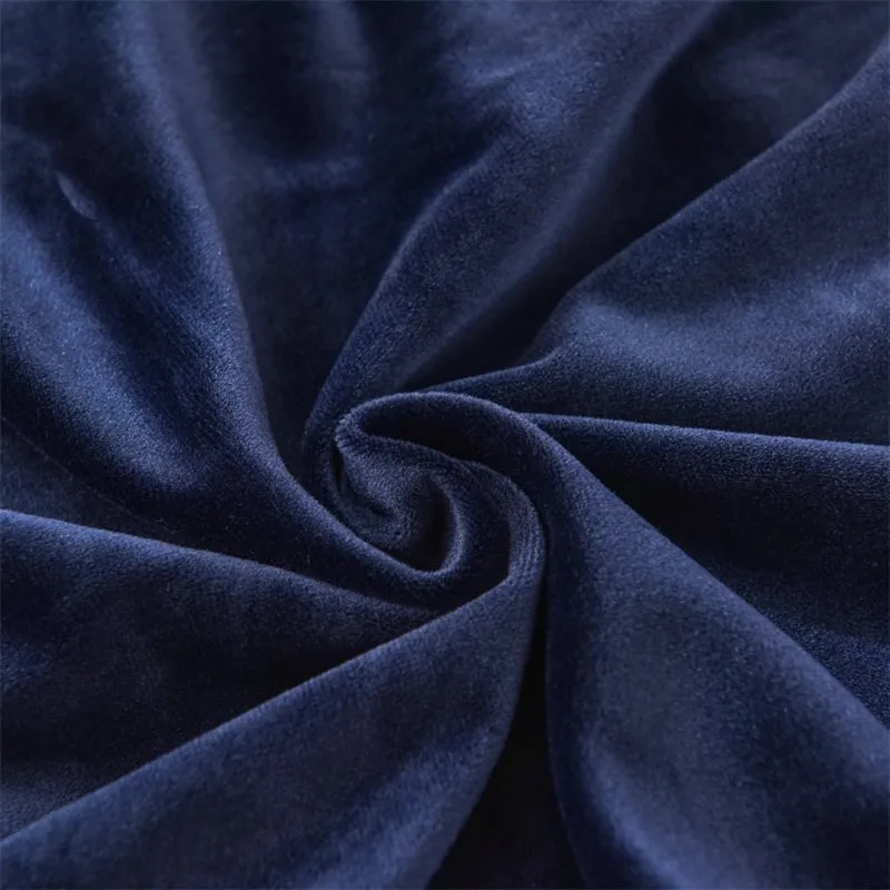Huse pentru scaun din Catifea cu elastic,Albastru-JHC1 [3]