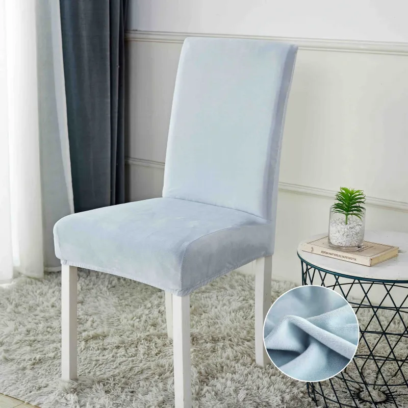 Huse scaune - Huse pentru scaun din Catifea cu elastic,Blue deschis-JHC6
