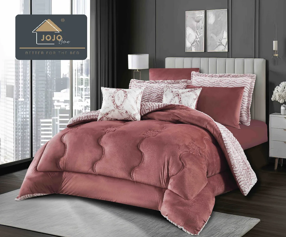 PERNE & PILOTE - Lenjerie cu Pilota din Blanita artificiala de iepure si Catifea cearceaf cu elastic, roz pudrat cu design ondulat-PBJ21