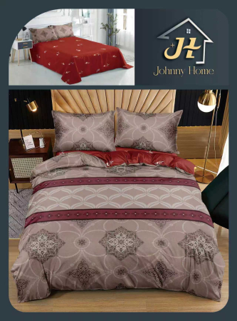 Lenjerii Bumbac Satinat - Lenjerie de pat 4 piese,bumbac satinat,cu imprimeu abstract-BS648