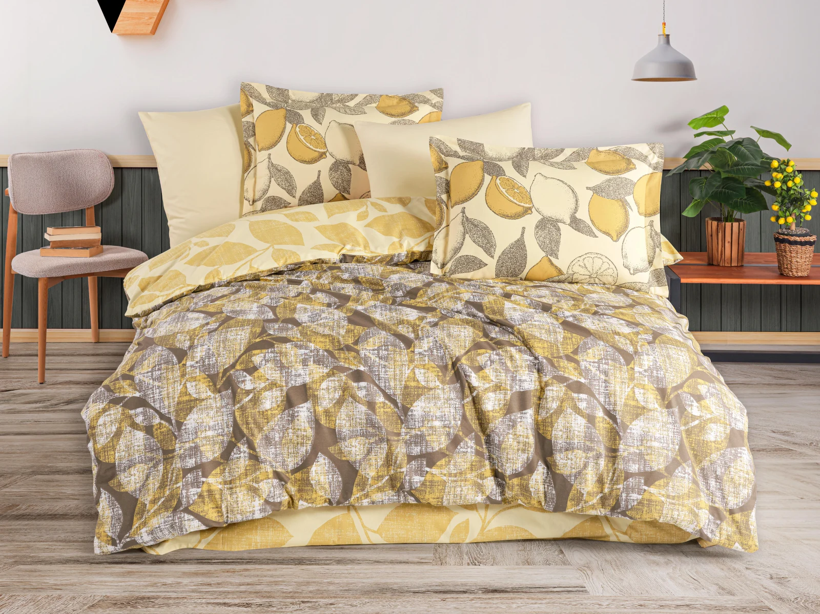 LENJERII DE PAT - Lenjerie de Pat Bumbac Poplin 2 Persoane - Calisse Sari-POP236