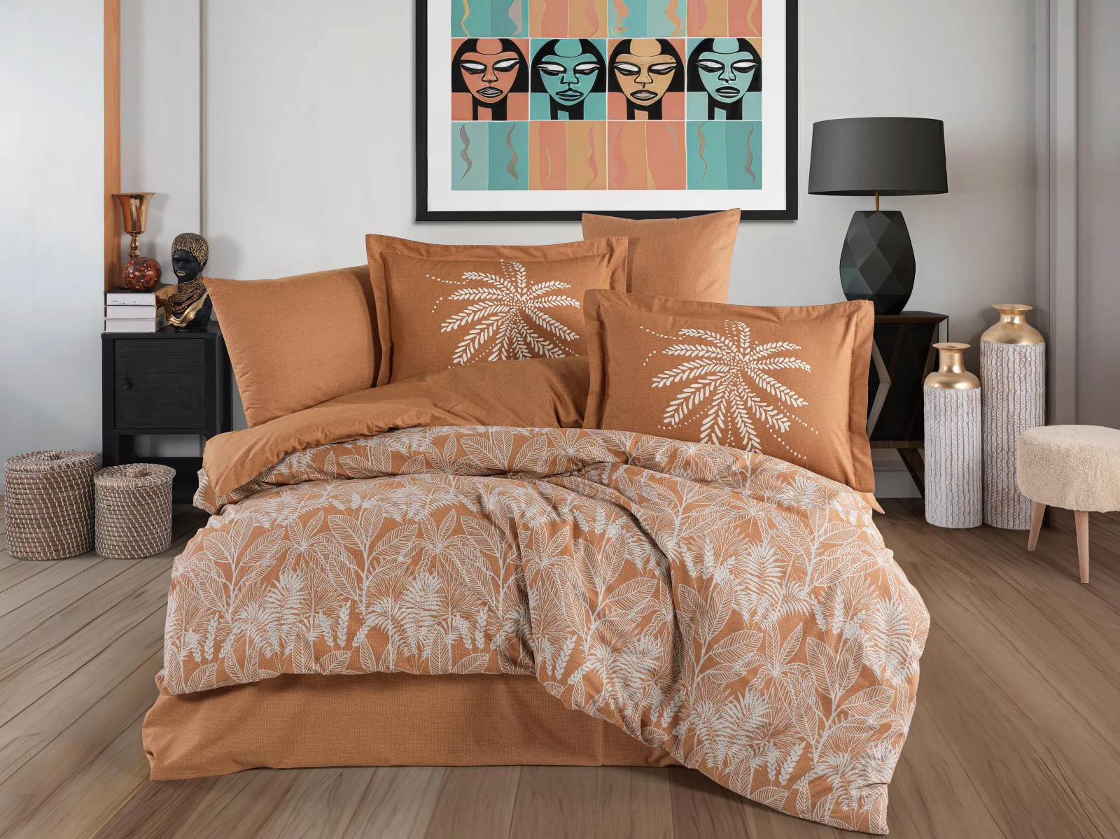 LENJERII DE PAT - Lenjerie de Pat Bumbac Poplin 2 Persoane - Selene Tarcin-POP244