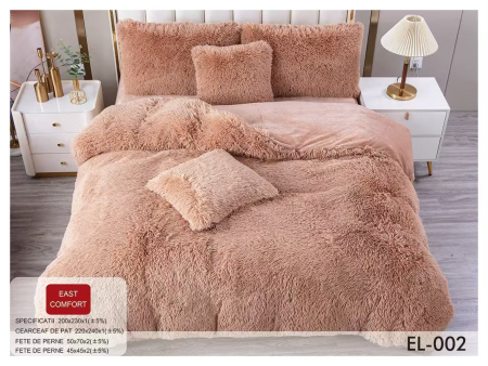 Lenjerii de pat Cocolino - Lenjerie de pat Cocolino 4 piese Fluffy,Super pufoase,Cappuccino-GB5