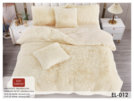 Lenjerii de pat Cocolino - Lenjerie de pat Cocolino 4 piese Fluffy,Super pufoase,Crem-GB4