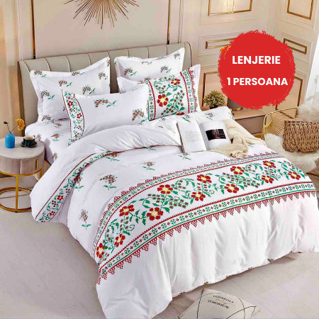 Lenjerii de pat 1 Persoana FINET - Lenjerie de pat Finet 1 Persoana,Jojo,Traditional-YJ34