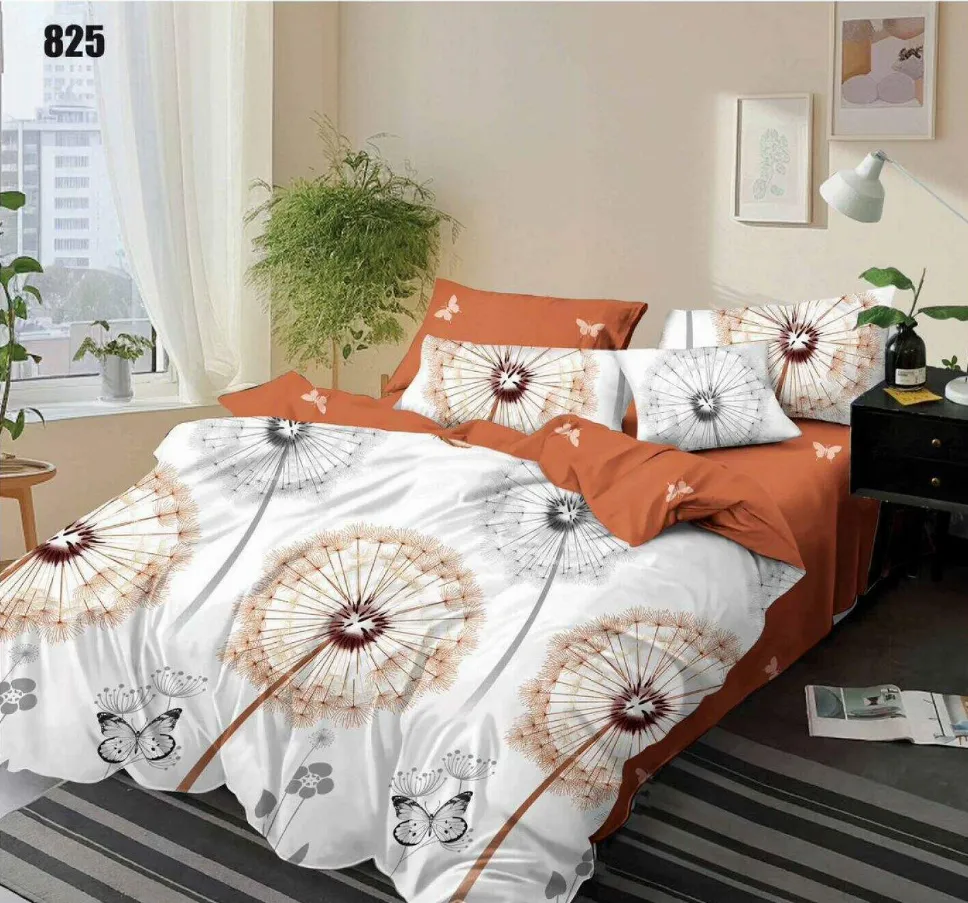 Lenjerii Pucioasa Super Elegant - Lenjerie de pat Finet 6 piese, alb cu păpădii și fluturi-LP825