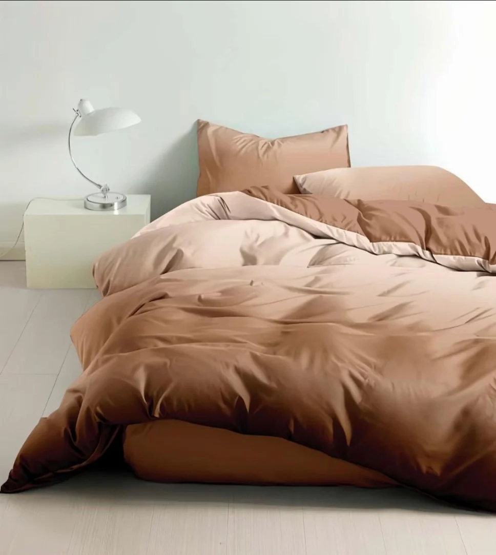 OFERTA 1 DEC LENJERII - Lenjerie de pat Finet 6 piese, bej cu degrade maro-LE08