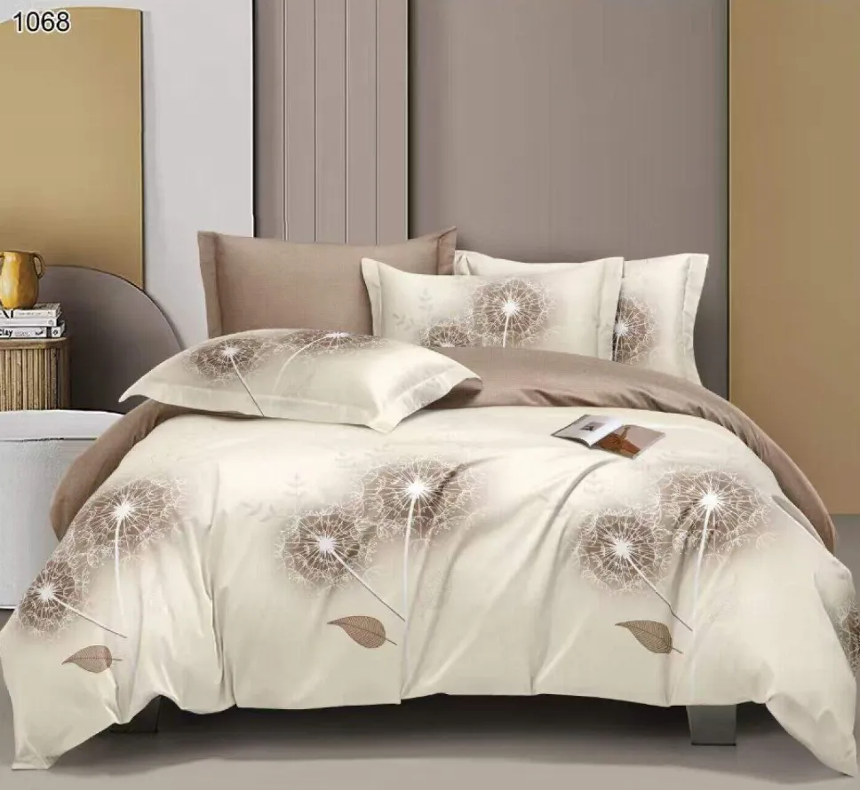 Lenjerii Pucioasa Super Elegant - Lenjerie de pat Finet 6 piese, crem cu puf de păpădie maro-LP1068
